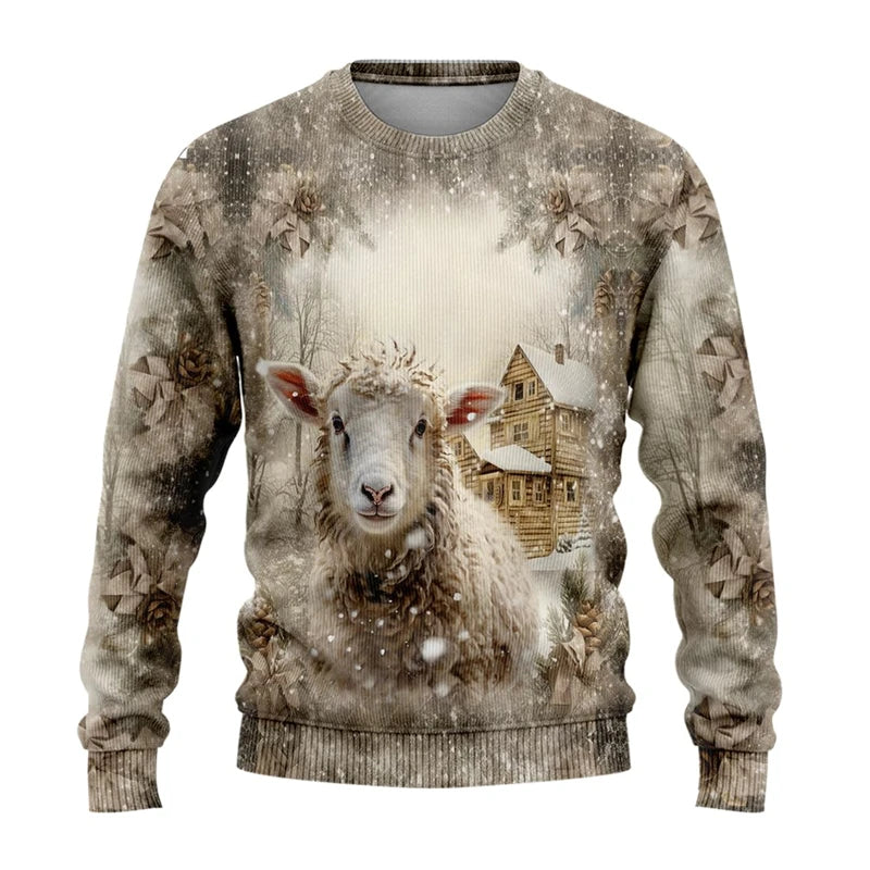 Sweat-shirt Unisexe Imprimé 3D — Style Harajuku & Y2K | Animaux de Ferme | Col Rond | Adulte & Enfant | 11 Coloris