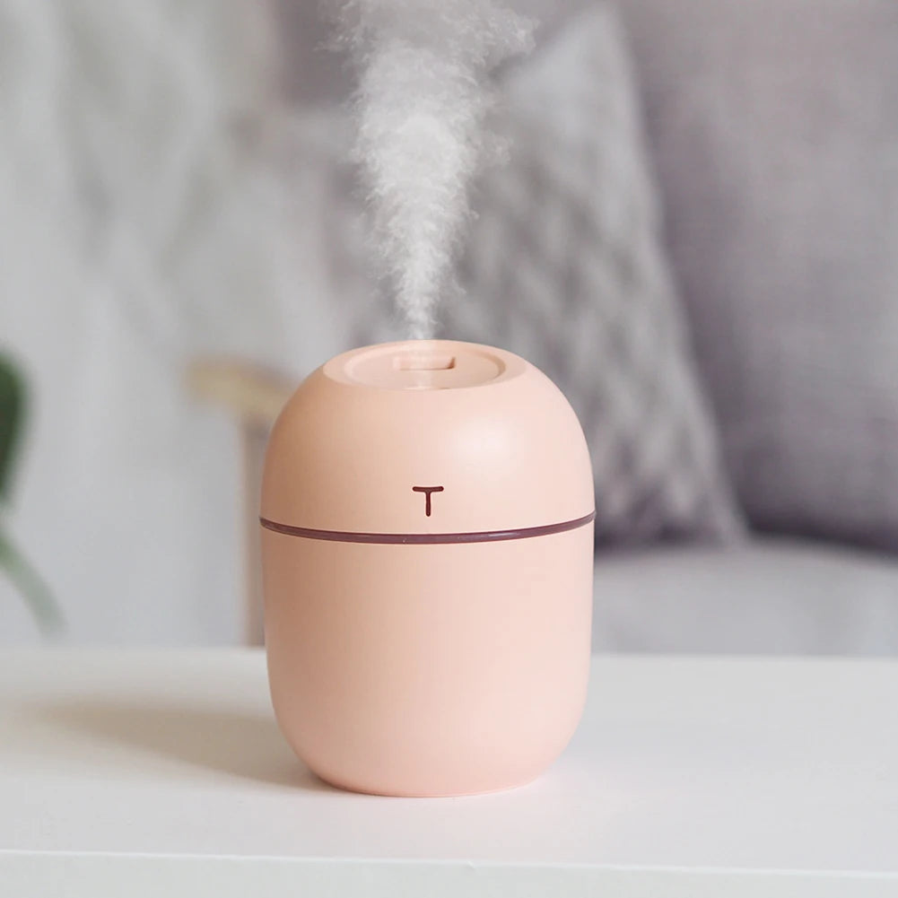 Mini Humidificateur Ultrasonique 220ml — Veilleuse LED, 2 Modes de Brume & Arrêt Auto 3,5h