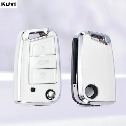 Juste de clé de voiture en TPU, porte-clés pour VW Volkswagen Golf 7, MK7, Tiguan MK2, RosemAteca, Valentine FR 2, Ibiza, Skoda Octavia, 3, 4 boutons