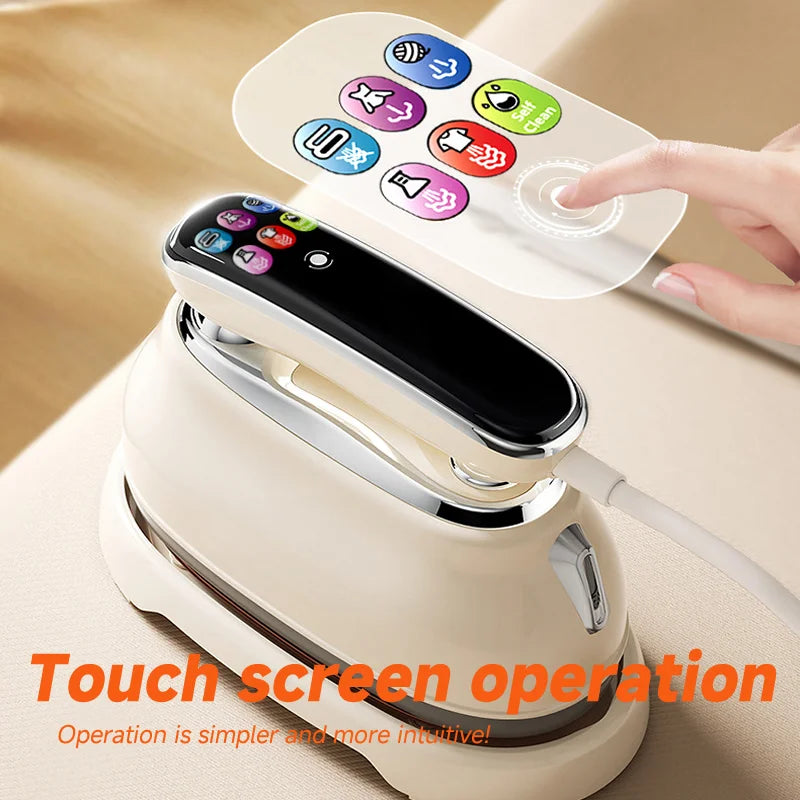 Fer à Vapeur Portable 2-en-1 IA — Défroisseur Intelligent Tactile, 6 Modes & Chauffe en 20s