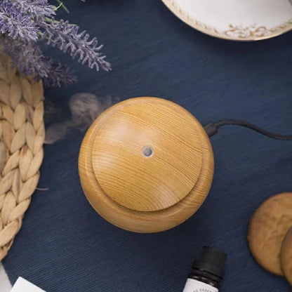 Humidificateur Sphérique Design Bois 130ml — Aromathérapie, 5h Autonomie & Micro-USB