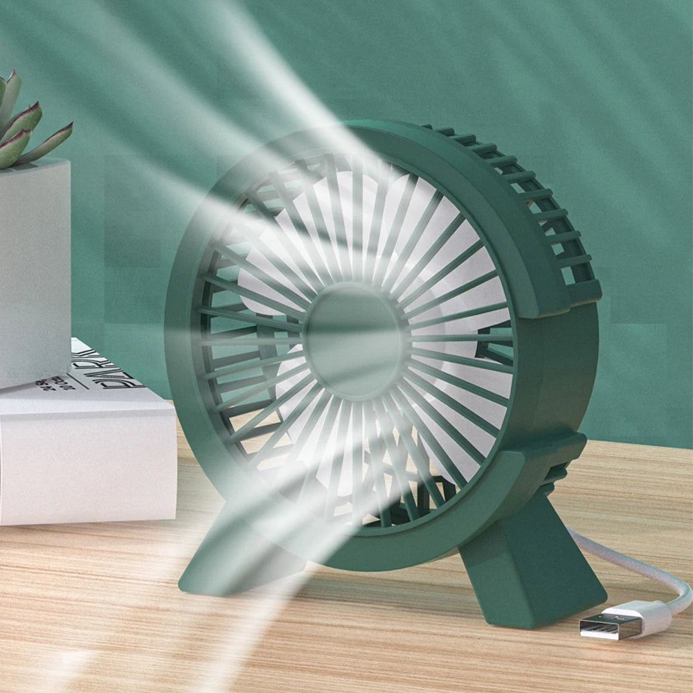 Mini Ventilateur USB Bureau 4 Pouces — Silencieux, Base Stable & 3 Coloris