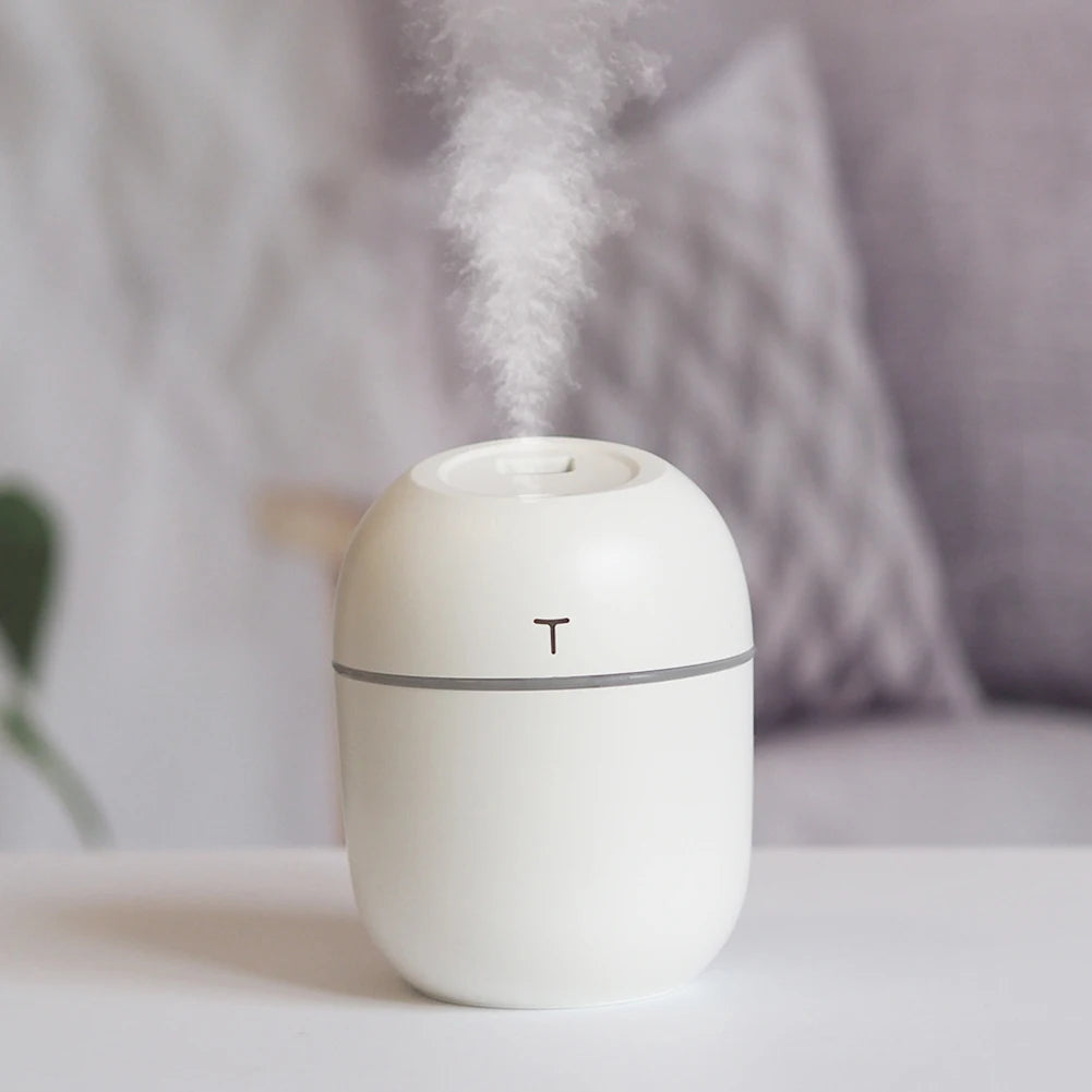 Mini Humidificateur Ultrasonique 220ml — Veilleuse LED, 2 Modes de Brume & Arrêt Auto 3,5h