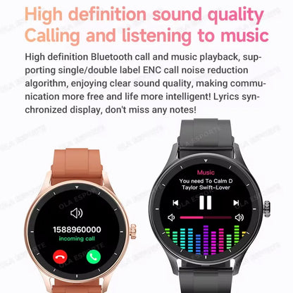 Montre Connectée Ola Esporte — OLED 1,44", BT 5.2, Suivi Santé Complet, Appels Bluetooth, Assistant Vocal, 5 Jours, 7 Styles | TechNova X