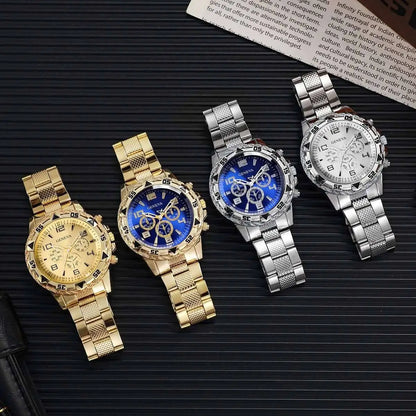 Lot 2 Montres Quartz Homme Business — Grand Cadran 45 mm, Boîtier Alliage, Chiffres Arabes, 4 Styles | TechNova X
