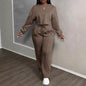 Ensemble deux pièces décontracté pour femme : Sweat-shirt ample à taille haute et pantalon droit – Collection Printemps-Automne