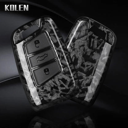 Housse de clé de voiture en Fiber de carbone ABS, pour Volkswagen VW Magotan Passat B8 Golf pour Skoda Superb A7, coque de haute qualité