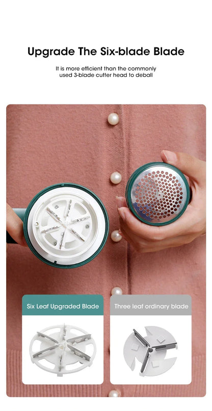 Rasoir Anti-Peluches 6 Lames Premium — Écran LED, 4H d'Autonomie & Aspiration Intégrée