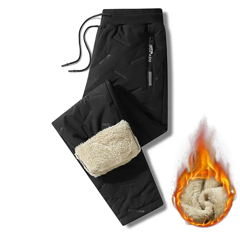 Pantalon Survêtement Thermique Homme — Laine d'Agneau | Imperméable Coupe-Vent | Slim | Automne Hiver