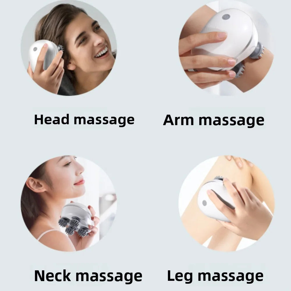 Electric Head Massager Muscle Scalp Relax Kneading Rechargeable Scalp Massager Vibration Head Massage Machine Gift