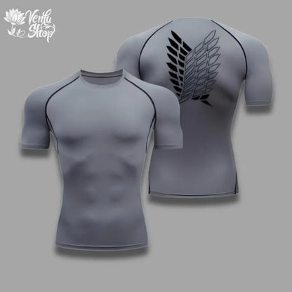 T-shirt de sport absorbant la transpiration pour homme, à séchage rapide, haute élasticité, style Anime, idéal pour le fitness et la musculation