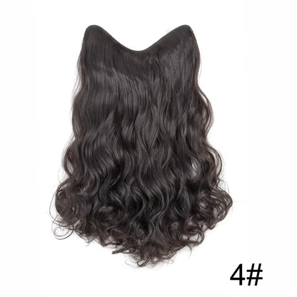 Extension Capillaire Synthétique Bouclée Forme V — 20 Pouces, 4 Clips, Fibre Haute Température, 7 Teintes | TechNova X