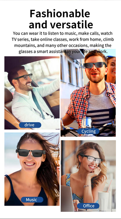LIGE 800W HD Camera Smart Glasses 1200P HD Video Recording Chat Translation Voice Control Calling Sunglasses Color-Changing Lenses