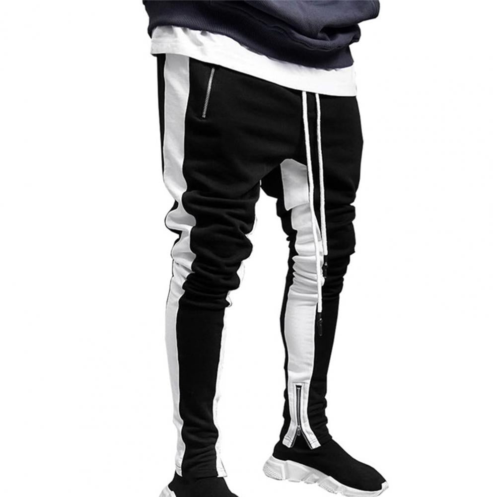 Pantalon de Survêtement Homme — Skinny | Taille Élastique & Cordon | Fermeture Éclair Latérale | Style Hip Hop | 5 Coloris | M–2XL