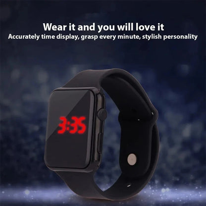 Montre Digitale LED Sport CK1500 — Bracelet Silicone, Cadran Rectangle, Unisexe