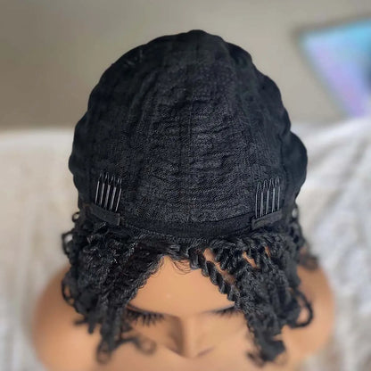 Perruque Tressée Synthétique Crochet UMOT — Style Africain Court Crépu, Fibre Haute Température, Bonnet Taille Moyenne | TechNova X