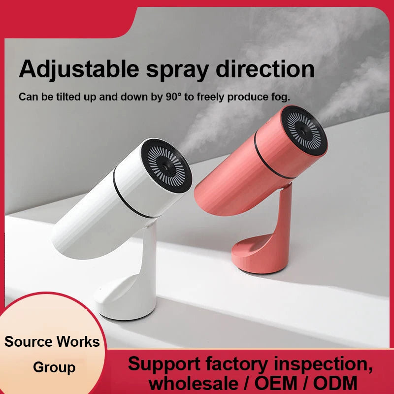 Humidificateur Diffuseur Sans Fil 260ml — Nano-Spray, Buse 90°, Veilleuse LED & Batterie 1000mAh