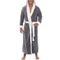 Peignoir Polaire Corail Homme — Robe de Bain Longue avec Poches, Automne-Hiver