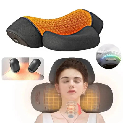 Masseur électrique pour le cou, oreiller cervical chauffant avec interrupteur, soutien du sommeil et du cou, soins de la colonne vertébrale
