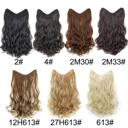 Extension Capillaire Synthétique Bouclée Forme V — 20 Pouces, 4 Clips, Fibre Haute Température, 7 Teintes | TechNova X
