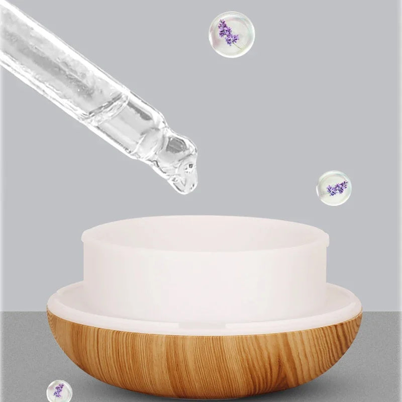 Humidificateur Diffuseur Arômes Design Bois — Ultrasonique, LED 7 Couleurs & USB 5V (200ml/350ml)