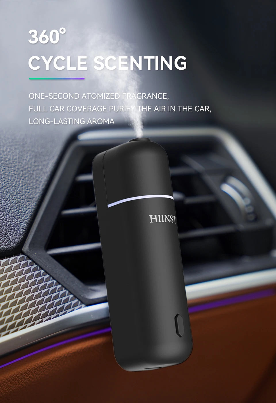 Diffuseur Parfum Voiture Électrique Sans Eau — Clip Ventilation USB & Huile Essentielle