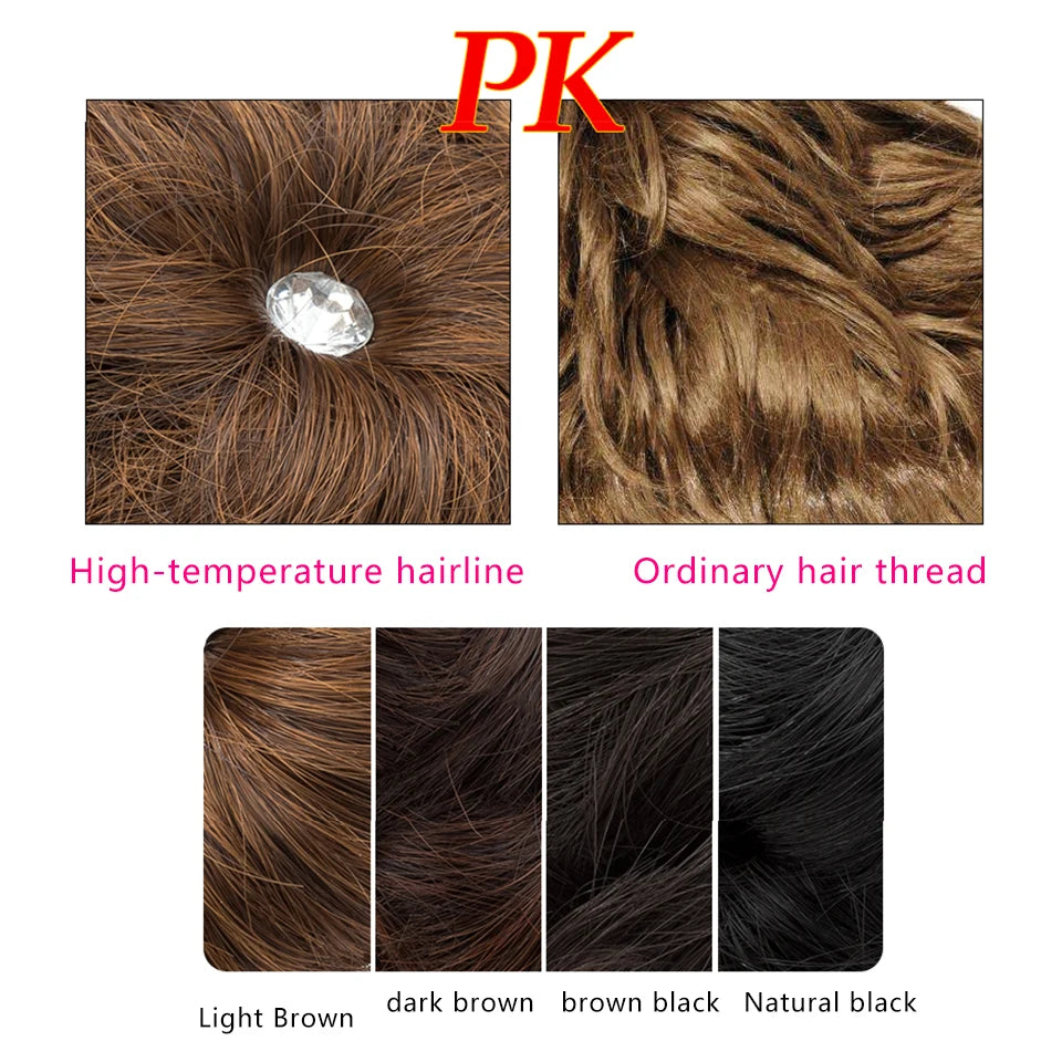 Chignon Bouclé Synthétique Clip-In AOSI Queen — Fibre Haute Température, Postiche Beignet Neuf Fleurs, 7 Couleurs | TechNova X