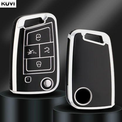 Juste de clé de voiture en TPU, porte-clés pour VW Volkswagen Golf 7, MK7, Tiguan MK2, RosemAteca, Valentine FR 2, Ibiza, Skoda Octavia, 3, 4 boutons