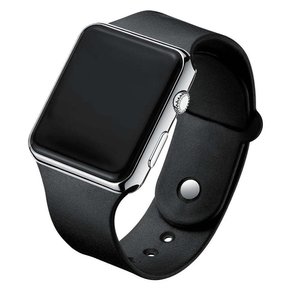 Montre Digitale LED Sport CK1500 — Bracelet Silicone, Cadran Rectangle, Unisexe