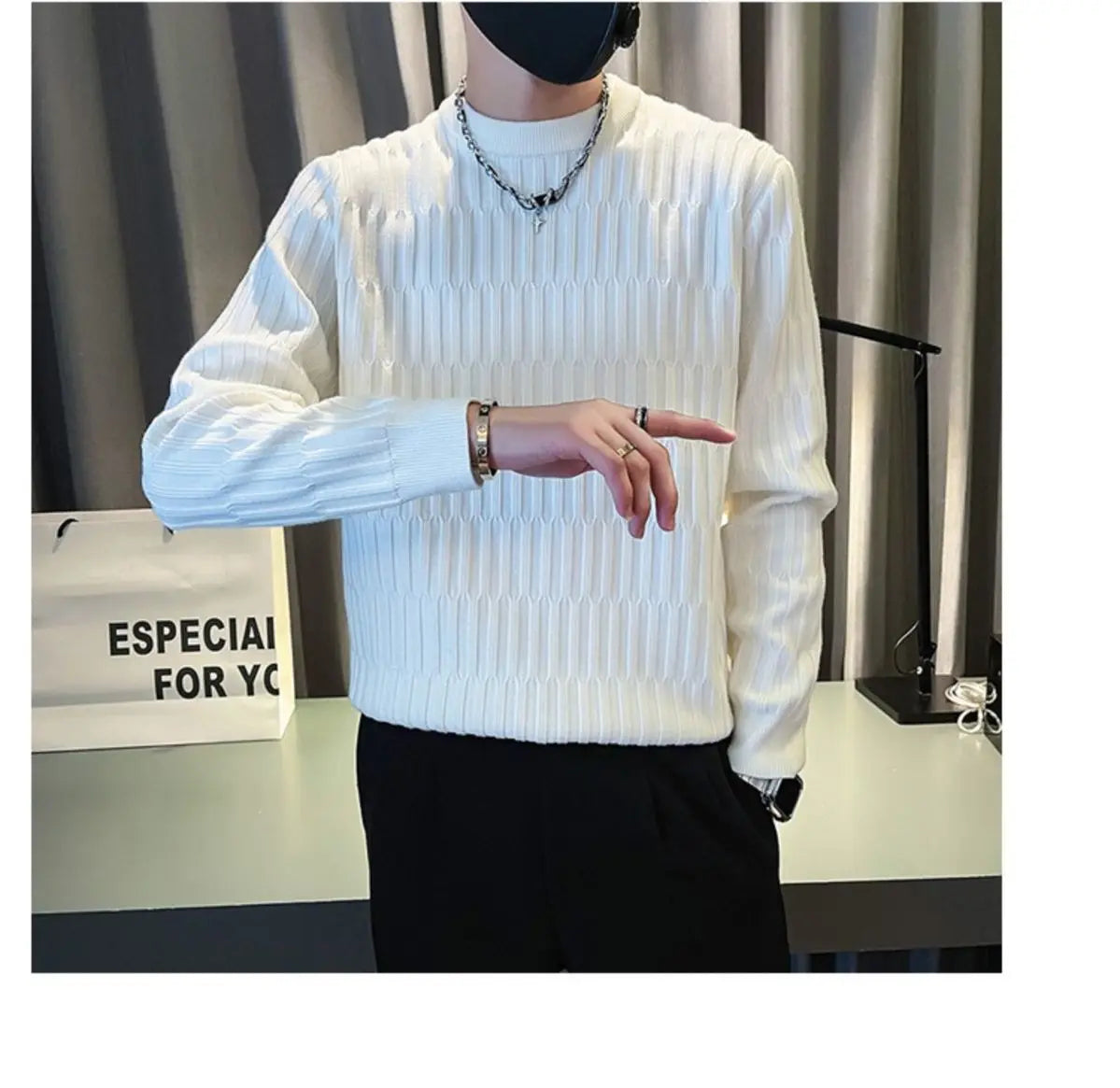 Sweat-shirt Homme Basique — Col Rond | Manches Longues | Couleur Unie | Automne Hiver | M à 5XL