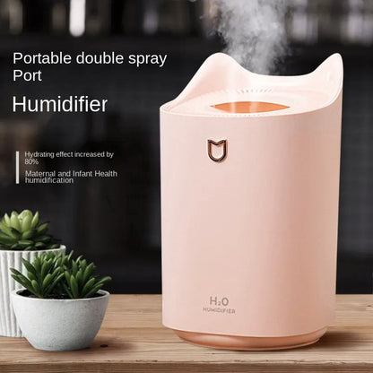 Humidificateur Double Buse 3000ml — Aromathérapie Ultrasonique, LED Ambiance & Multi-Vitesses