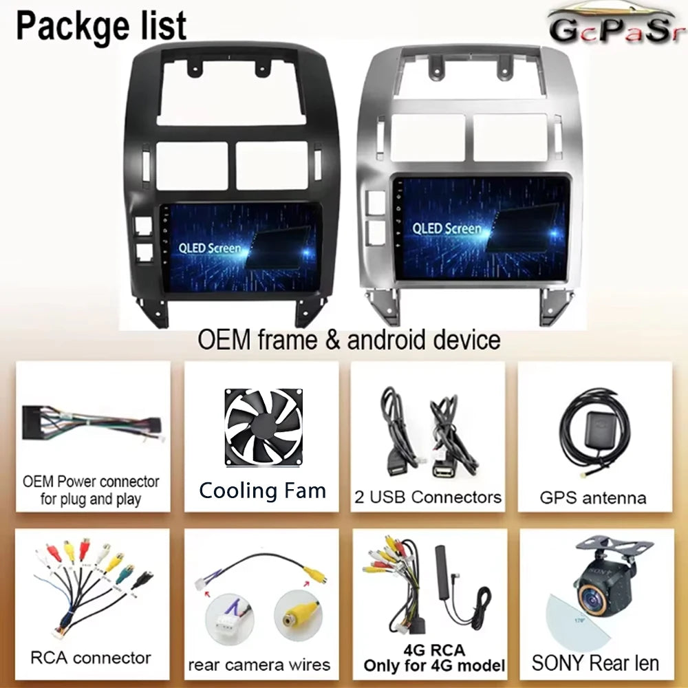 Autoradio Android 16 pour Volkswagen VW Polo MK4 6Q 9N 9N3 2004-2009 Lecteur multimédia Stéréo auto WiFi Navigation autoradio 4G