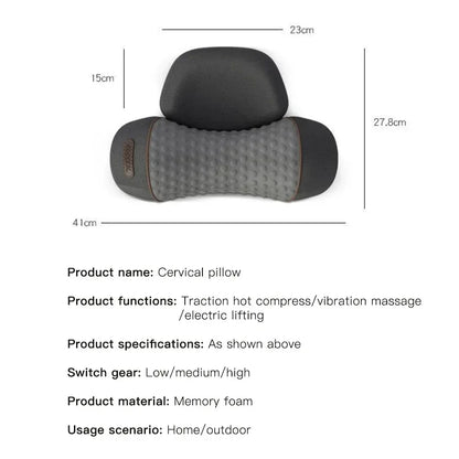 Masseur électrique pour le cou, oreiller cervical chauffant avec interrupteur, soutien du sommeil et du cou, soins de la colonne vertébrale