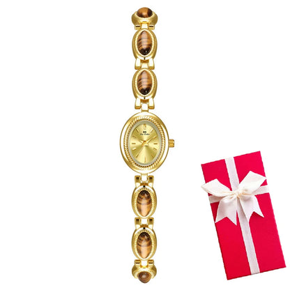 Montre Quartz Femme Bracelet Élégant — Boîtier Ovale 24 mm, Acier Inoxydable, Verre Hardlex, 3 ATM, 16 Coloris | TechNova X