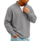 Sweat Col Polo Homme — Manches Longues, Fermeture Éclair, Coupe Ample | Automne-Hiver