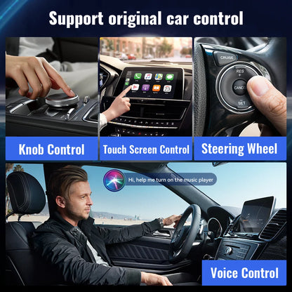 XUDA Android14 sans fil CarPlay/Android Auto 3in1 nouveau CarPlay Ai Box 4 cœurs 4GB RAM + 64GB ROM Plug and Play Transmission Stable