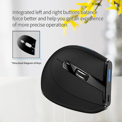 ZELOTES F-36A 2.4G Souris sans fil Chargement Blu-ray 6 boutons Souris optique 3 niveaux ug I souris noire