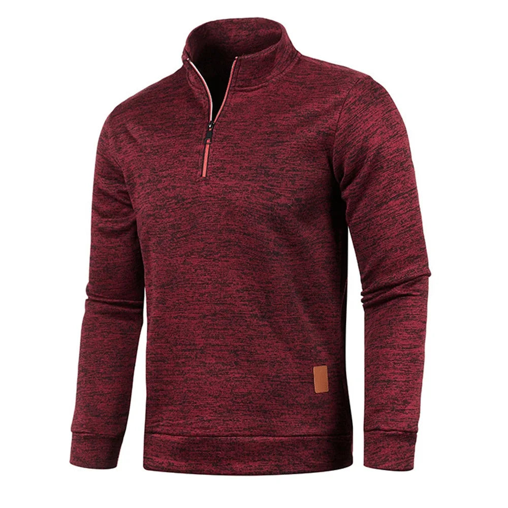Pull Col Roulé Homme — Demi-Fermeture Éclair | Polyester Tricoté | Couleur Unie | Printemps Automne | 6 Coloris | M à 4XL