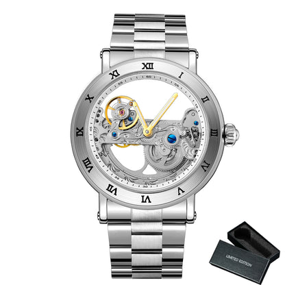 Montre Mécanique Automatique Squelette FORSINING FS134 — Aiguilles Lumineuses, Bracelet Cuir ou Acier