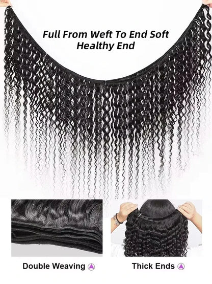 Paquets Cheveux Humains Remy Brésiliens UVEOUS 15A — Jerry Curly Vierge 100% Non Traités, 8-42 Pouces, Couleur Naturelle | TechNova X