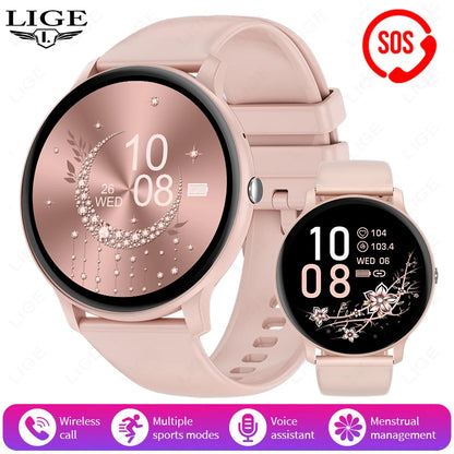 Smartwatch LIGE 2025 — Bluetooth 5.3, Écran 1,39", Santé 24h, IP68