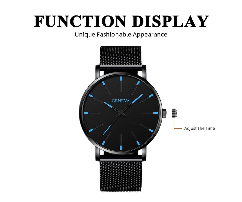 Montre Quartz Minimaliste Homme DIJANES KL959 — Ultra-Fine 8 mm, Bracelet Maille ou Cuir, Verre Hardlex, 9 Coloris | TechNova X