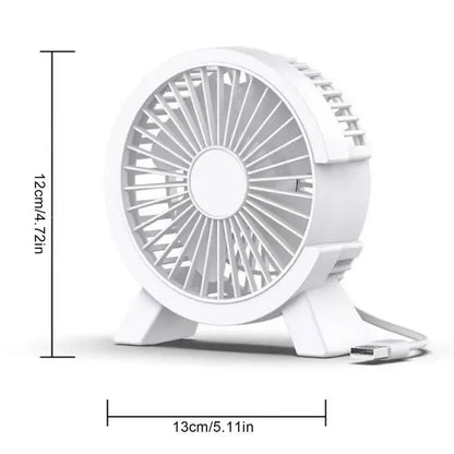 Mini Ventilateur USB Bureau 4 Pouces — Silencieux, Base Stable & 3 Coloris