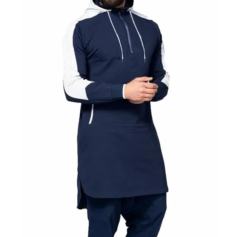 Sweat Zippé Homme Col Rond — Coupe Large, Manches Longues | Printemps-Automne