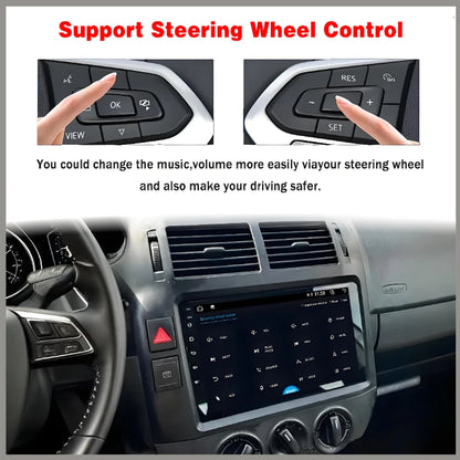 Autoradio Android 16 pour Volkswagen VW Polo MK4 6Q 9N 9N3 2004-2009 Lecteur multimédia Stéréo auto WiFi Navigation autoradio 4G