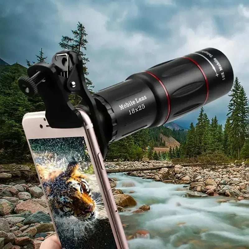 Objectif téléobjectif universel 18x à clipser pour téléphone portable pour les concerts - Zoom externe