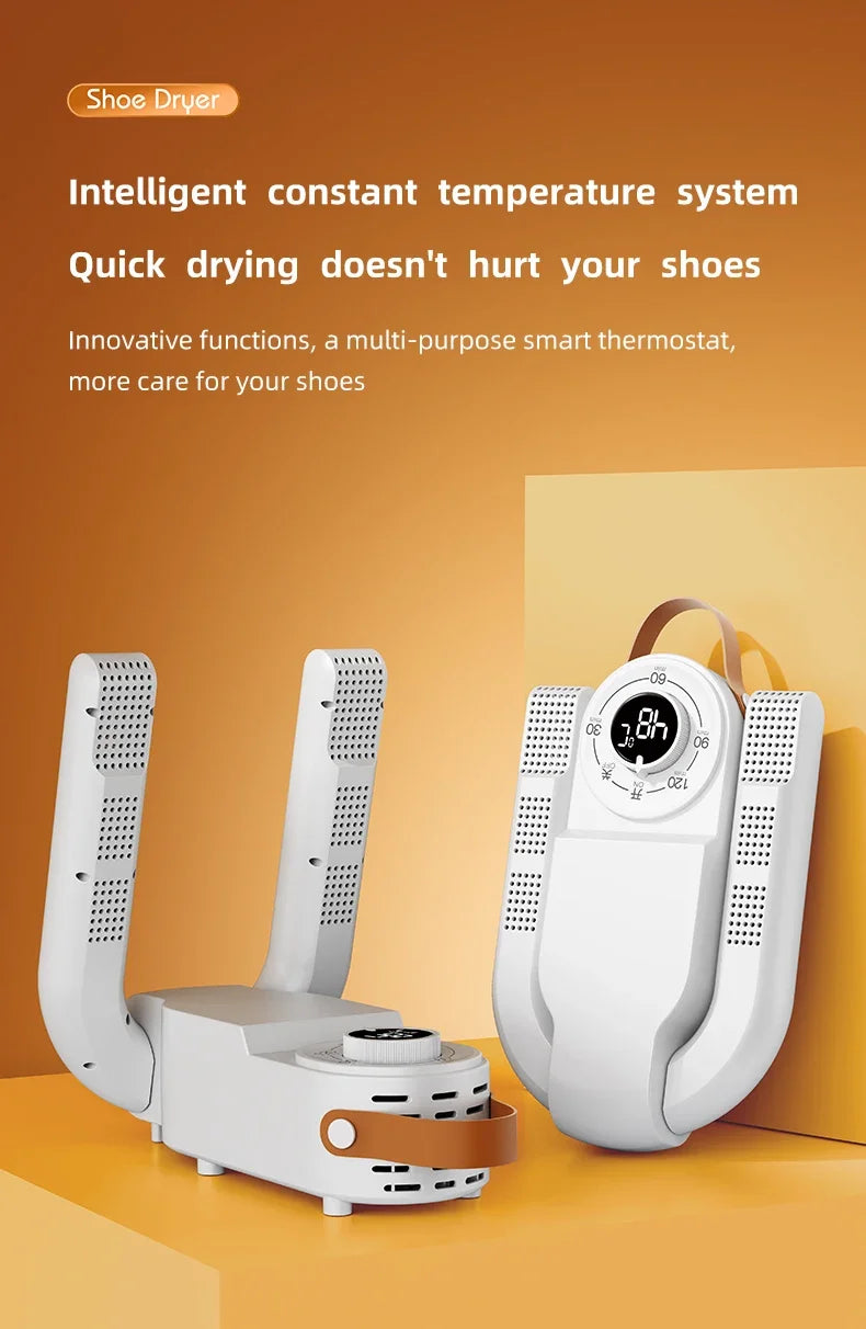 Sèche-Chaussures Intelligent 150W — Minuterie, Séchage Rapide, Désodorisant & Stérilisant