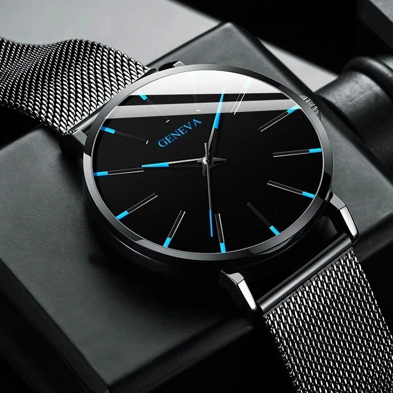 Montre Quartz Minimaliste Homme DIJANES KL959 — Ultra-Fine 8 mm, Bracelet Maille ou Cuir, Verre Hardlex, 9 Coloris | TechNova X