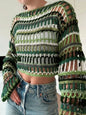 Pull femme un mot col tête à manches longues grain horizontal grain vide plage blouse pull printemps et été