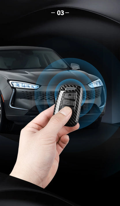 Housse de clé de voiture en Fiber de carbone ABS, pour Volkswagen VW Magotan Passat B8 Golf pour Skoda Superb A7, coque de haute qualité